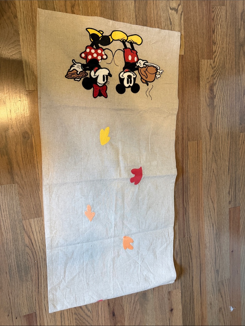 Pottery Barn Kids Beige Mickey & Minnie Table Runner
